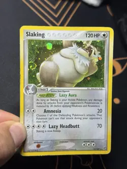 Slaking 15/107 Holo Rare Ex Deoxys Set Pokemon Card SWIRL - Image 3