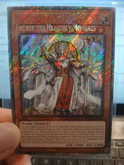 Yu-Gi-Oh! MISPRINT: Ehther The Heavenly Monarch Platinum Secret Rare RA04 M/NM - Image 1