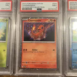 Pokemon 151 Poster Collection Set PSA 9 Bulbasuar Charmander Squirtle Cosmo Holo - Image 4