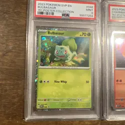 Pokemon 151 Poster Collection Set PSA 9 Bulbasuar Charmander Squirtle Cosmo Holo - Image 5