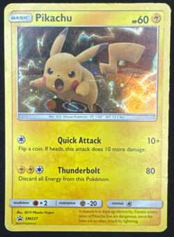 PIKACHU SM227 DMG SUN & MOON BLACK STAR PROMO POKEMON 2019 - Image 1