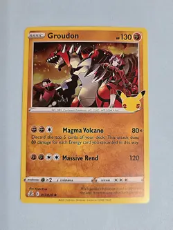 2021 Groudon 17/25 - Holo Rare - 25th Anniversary Celebrations - NM Pokemon TCG - Image 1