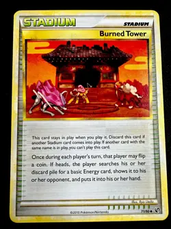 Burned Tower 71/90 LP Pokemon TCG Trainer Undaunted 2010 Regular Light Play - Image 1