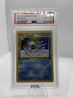 1999 Pokemon Fossil 1st Edition Golduck #35 PSA 10 - Image 1