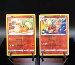 Pokemon Fusion Strike Growlithe 032/264 Arcanine 033/264 Reverse Holo Bundle - Image 1
