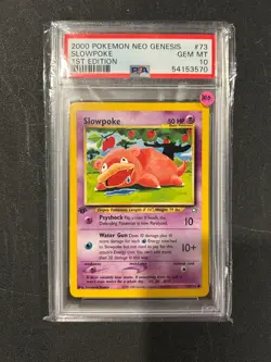 Pokemon 2000 Neo Genesis 1st Edition 73/111 Slowpoke PSA 10 Gem Mint - Image 1