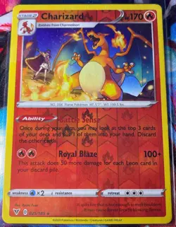2020 Pokemon Sword & Shield Vivid Voltage Charizard #025/185 Reverse Holo - Image 1