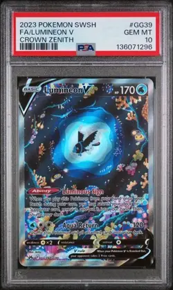 LUMINEON V GG39 PSA 10 POKEMON SWORD & SHIELD CROWN ZENITH FULL ART GEM MINT - Image 1