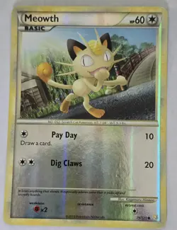 Meowth - Reverse Holo - 75/123 HeartGold & SoulSilver - Pokemon TCG - Image 2