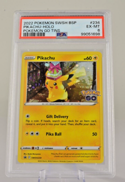 Pikachu Black Star Promo Holo SWSH234 PSA 6 EX-MT(Pokemon GO Tins, 2022) - Image 1