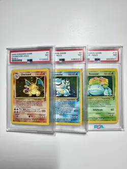 Pokemon TGC Base Set II Charizard Blastoise Venusaur Holos PSA 7 Trio - Image 1