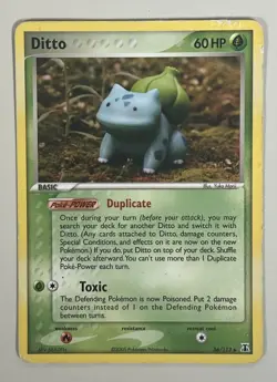 Pokemon Ditto Bulbasaur EX 36/113 Delta Species Non Holo DAMAGED - Image 1