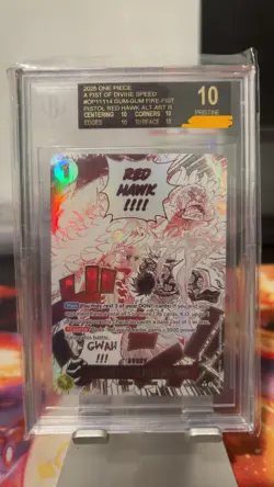 Low pop! One Piece Gum-gum Fire-fist Pistol Red Hawk Op11-114 BGS 10 Black Label - Image 1
