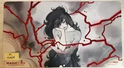 MagicCon Las Vegas 2025 Exclusive Peach Momoko Lightning Bolt Foil Playmat - Image 1