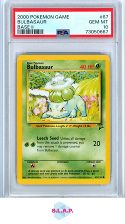 BULBASAUR POKEMON 67 2000 BASE II - ENGLISH PSA 10 - Image 1