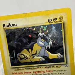 Raikou Neo Revelation Pokemon Card 13/64 2000 Nintendo Authentic HP - Image 3