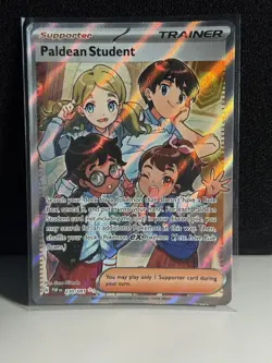 Pokemon TCG Paldean Student 230/091 Illustrated Rare NM Paldean Fates - Image 1