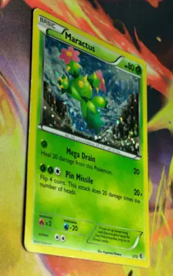 Maractus 2/12 DMG Confetti Holo 2011 McDonald's 2011 Black & White Pokemon Card - Image 3
