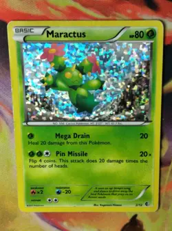 Maractus 2/12 DMG Confetti Holo 2011 McDonald's 2011 Black & White Pokemon Card - Image 5