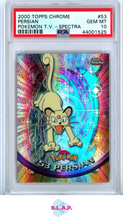 PERSIAN POKEMON T.V.-SPECTRA TOPPS CHROME POKEMON T.V. 2000 53 PSA 10 - Image 1