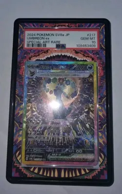 2024 Pokemon Japanese Sv8a-Terastal Fest EX Umbreon SAR PSA 10 + Full art CASE - Image 1