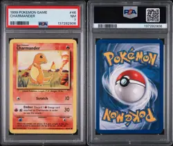 1999 POKEMON BASE SET UNLIMITED #46 CHARMANDER PSA 7 NM CARD - Image 3