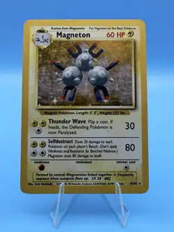 Pokemon TCG Magneton Base Set Unlimited 9/102 Holo Rare WOTC 1999 - Image 1