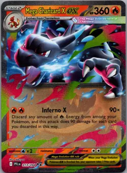 Mega Charizard X ex 013/094 ME02: Phantasmal Flames Pokemon TCG Double Rare NM - Image 1