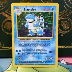 Blastoise 2/102 Base Set Holo Pokemon Card WOTC 1999 Vintage LP + - Image 1
