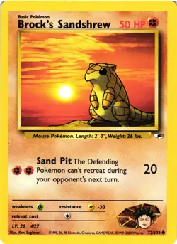 Pokemon TCG Brock's Sandshrew Gym Heroes 72/132 Regular Unlimited Common VLP - Image 1