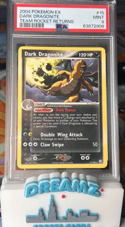 Dark Dragonite 15/109 Pokemon Team Rocket Returns Non holo Graded PSA 9 - Image 1