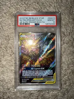 2019 POKEMON SM BLACK STAR PROMO FULL ART/MOLTRES & ZAPDOS & ARTICUNO GX PSA 10 - Image 1