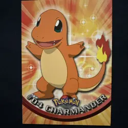 Charmander 4 Pokemon Topps Series 1 TCG Black Logo Pokemon #04 - Image 1