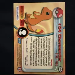 Charmander 4 Pokemon Topps Series 1 TCG Black Logo Pokemon #04 - Image 2