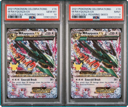 SEQUENTIAL PSA 10 & 9 M RAYQUAZA EX 76 CELEBRATIONS MEGA POKEMON - Image 1