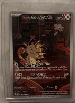 POKEMON TCG TEAM ROCKET'S MEOWTH 203/182 DESTINED RIVALS ILLUSTRATION RARE - Image 1