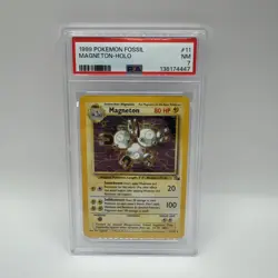 1999 Pokemon TCG WOTC Fossil #11 Magneton Holo PSA 7 Near Mint Fresh Graded Slab - Image 1