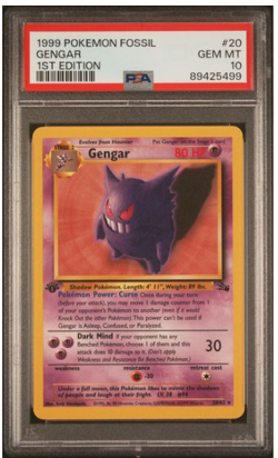 1999 POKEMON FOSSIL #20 GENGAR PSA 10！ - Image 1