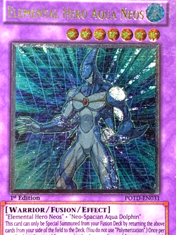 yugioh Elemental Hero Aqua Neos POTD-EN031 Ultimate Rare 1st Ed Light Played - Image 2