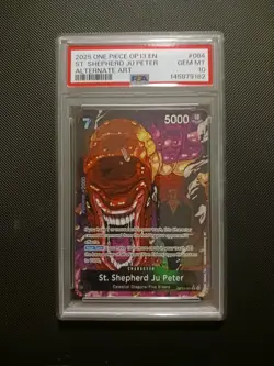 One Piece Card Game TCG St. Shepherd Ju Peter OP13-084 Alt Art PSA 10 - Image 1