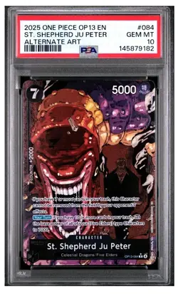 One Piece Card Game TCG St. Shepherd Ju Peter OP13-084 Alt Art PSA 10 - Image 2