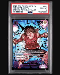 2025 ONE PIECE PRB02 SPECIAL ALTERNATE ART #061 MONKEY D. LUFFY PSA 10 - Image 1