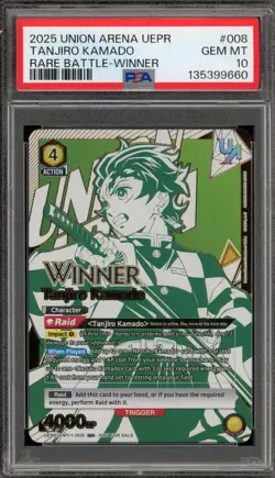 Union Arena Tanjiro Kamado Rare Battle Winner #008 PSA 10 Gem Mint - Image 1