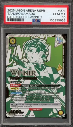 Union Arena Tanjiro Kamado Rare Battle Winner #008 PSA 10 Gem Mint - Image 1