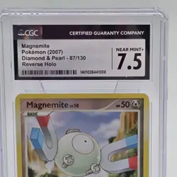Magnemite 87/130 Diamond & Pearl Reverse Holo CGC 7.5 NM+ Pokemon Card 2007 - Image 2