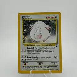 Pokemon Base Set 2 Chansey Holo Rare DAMAGED 3/130 WOTC Vintage Card - Image 1