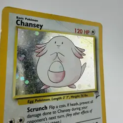 Pokemon Base Set 2 Chansey Holo Rare DAMAGED 3/130 WOTC Vintage Card - Image 3