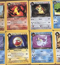 16 Vintage POKEMON Cards TEAM ROCKET 1st Edition ALL "DARK" - VG++ to NEAR MINT! - Image 4