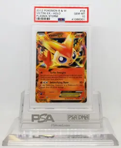 Pokemon BW PLASMA STORM VICTINI EX #18/135 HOLO FOIL CARD PSA 10 GEM MINT #* - Image 1