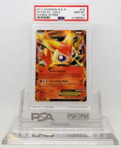 Pokemon BW PLASMA STORM VICTINI EX #18/135 HOLO FOIL CARD PSA 10 GEM MINT #* - Image 2
